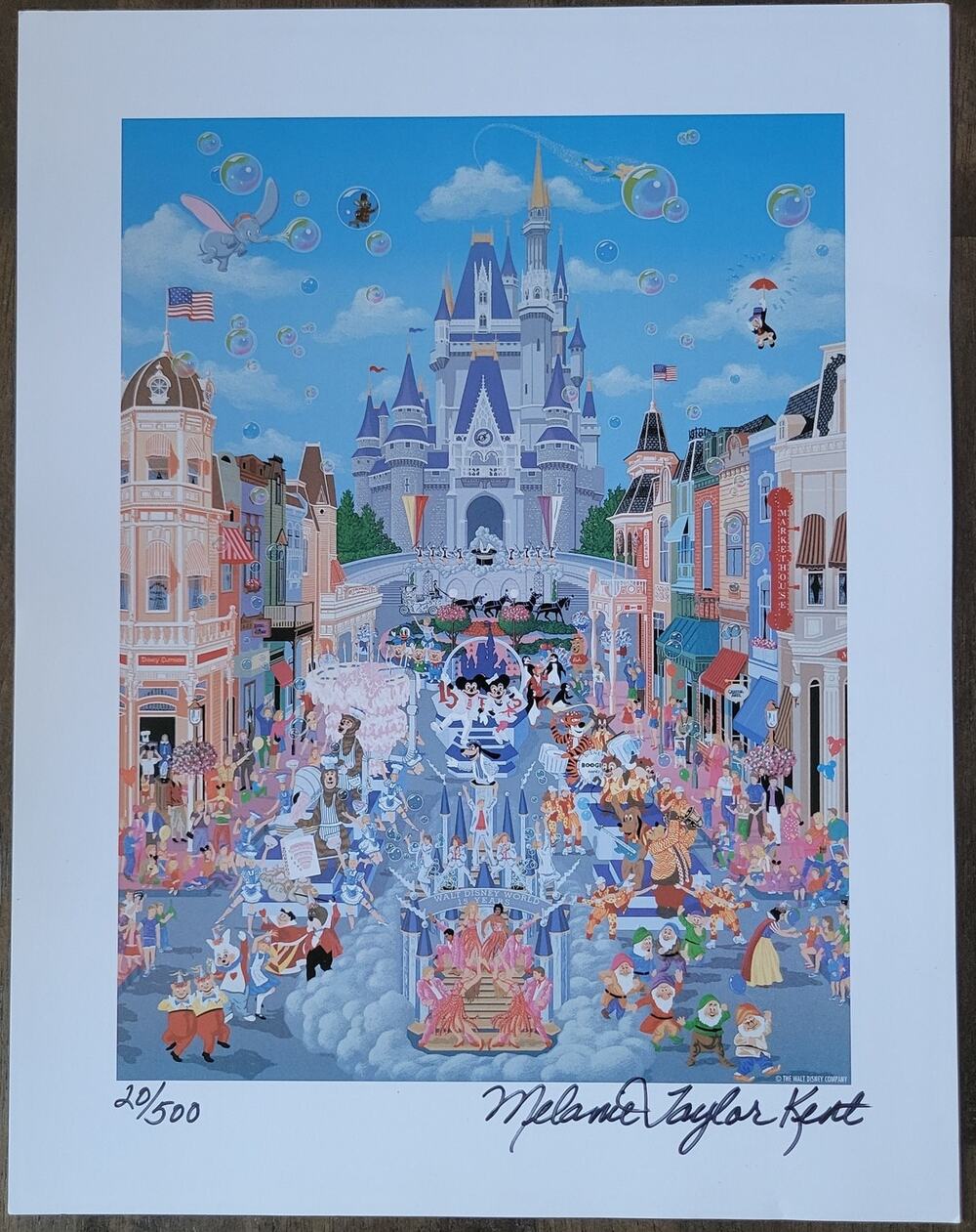 Melanie Taylor Kent Disney World 15th Anniversary 14x11 Serigraph Signed 20/500